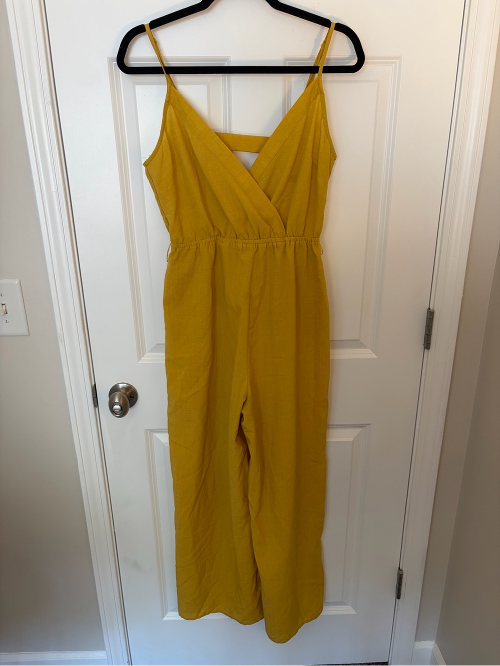 Flying Tomato Mustard Yellow Wide Leg Wrap Jumpsuit - Small